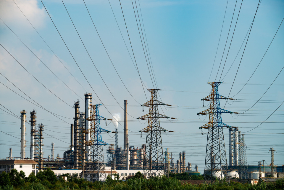 Industrial plant with blue sky