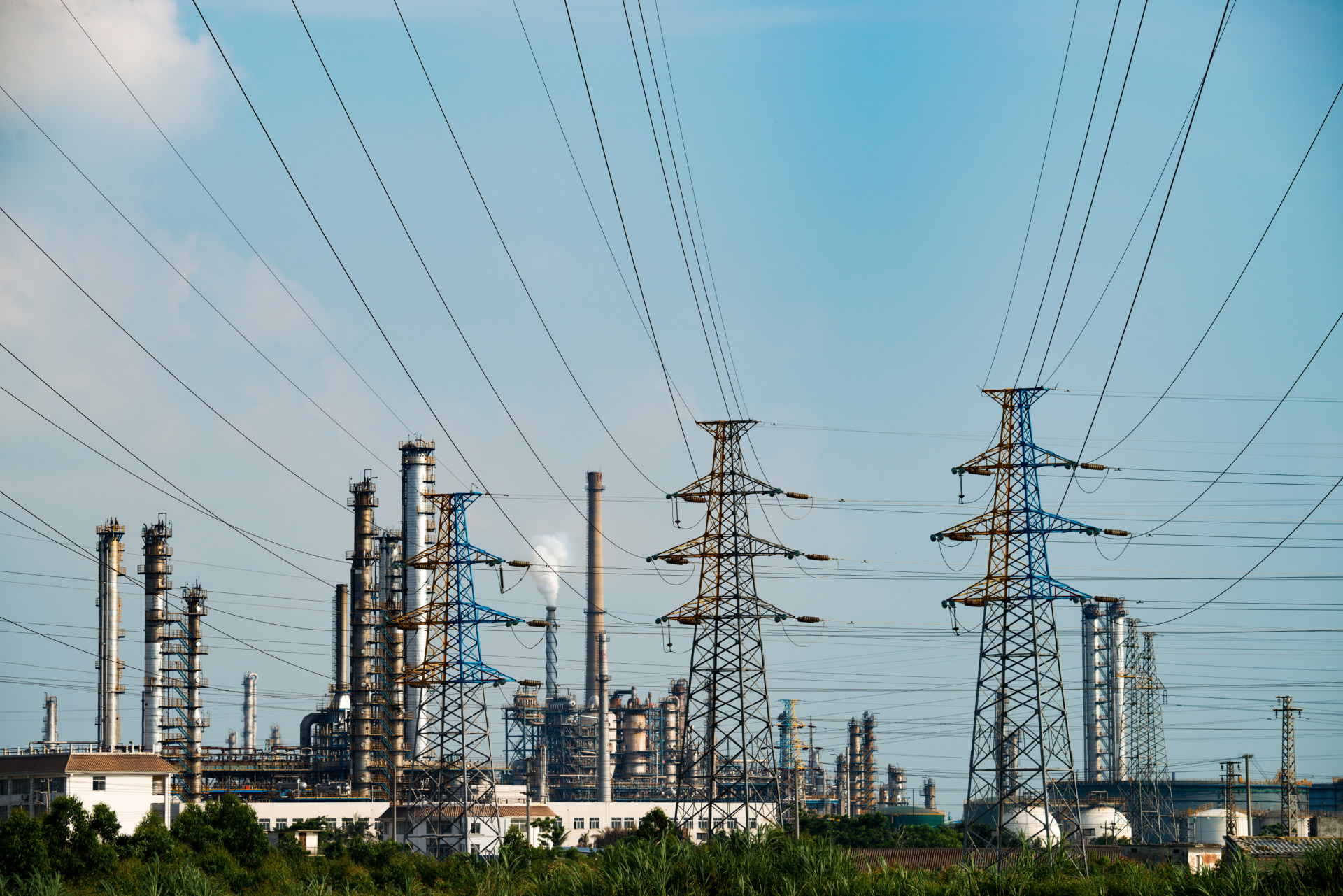 Industrial plant with blue sky